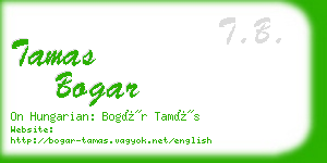 tamas bogar business card